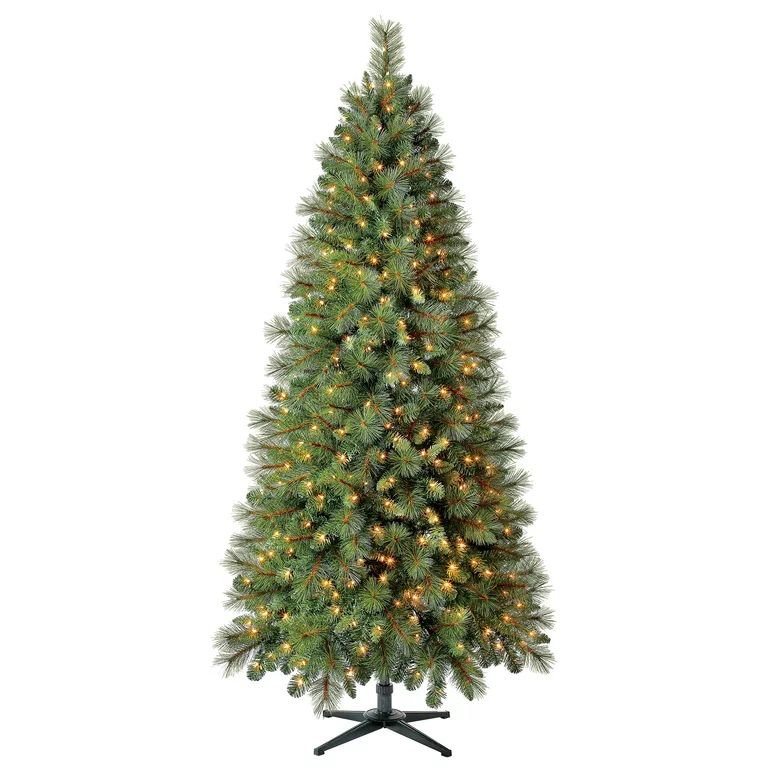 Holiday Time Pre-Lit Scottsdale Pine Artificial Christmas Tree, Clear Incandescent Lights, 7' | Walmart (US)