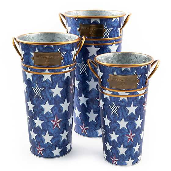 MacKenzie-Childs | Royal Star Flower Buckets - Set of 3 | MacKenzie-Childs