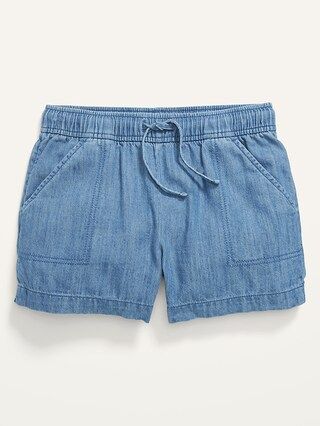 Pull-On Chambray Utility Shorts for Girls | Old Navy (US)