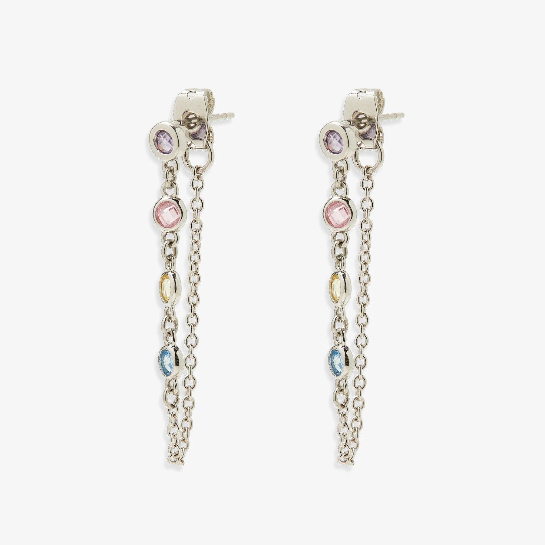 Pastel Gemstone Chain Drop Earrings | Pura Vida Bracelets