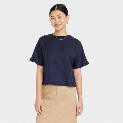 Women's Short Sleeve Woven T-Shirt - A New Day™ | Target
