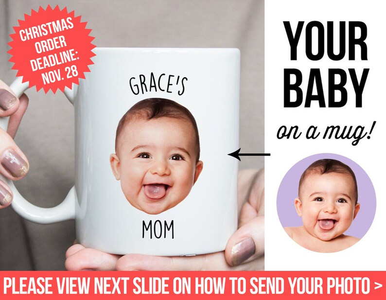 Baby Mug, Personalized with your baby's photo and name, Face Mug, Coffee Mug, Mug for Mom, Mug fo... | Etsy (US)