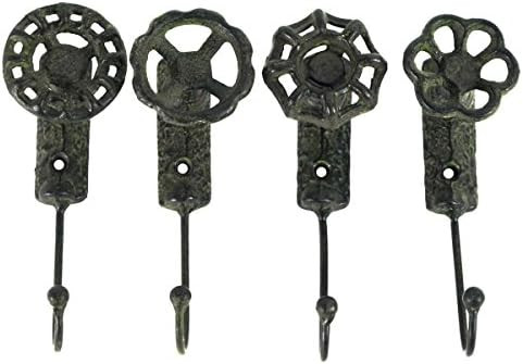 TG,LLC Treasure Gurus Antique Style Garden Spigot Faucet Handle Wall Mount Hook Set 4 Key Ring Ho... | Amazon (US)