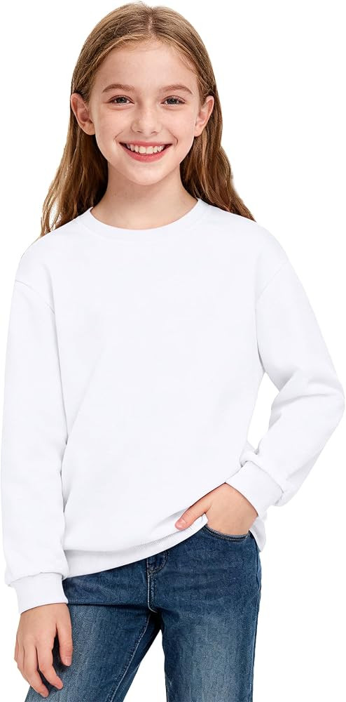 Auranso Girls Sweatshirt Kids Long Sleeve Shirts Casual School Pullover Top | Amazon (US)