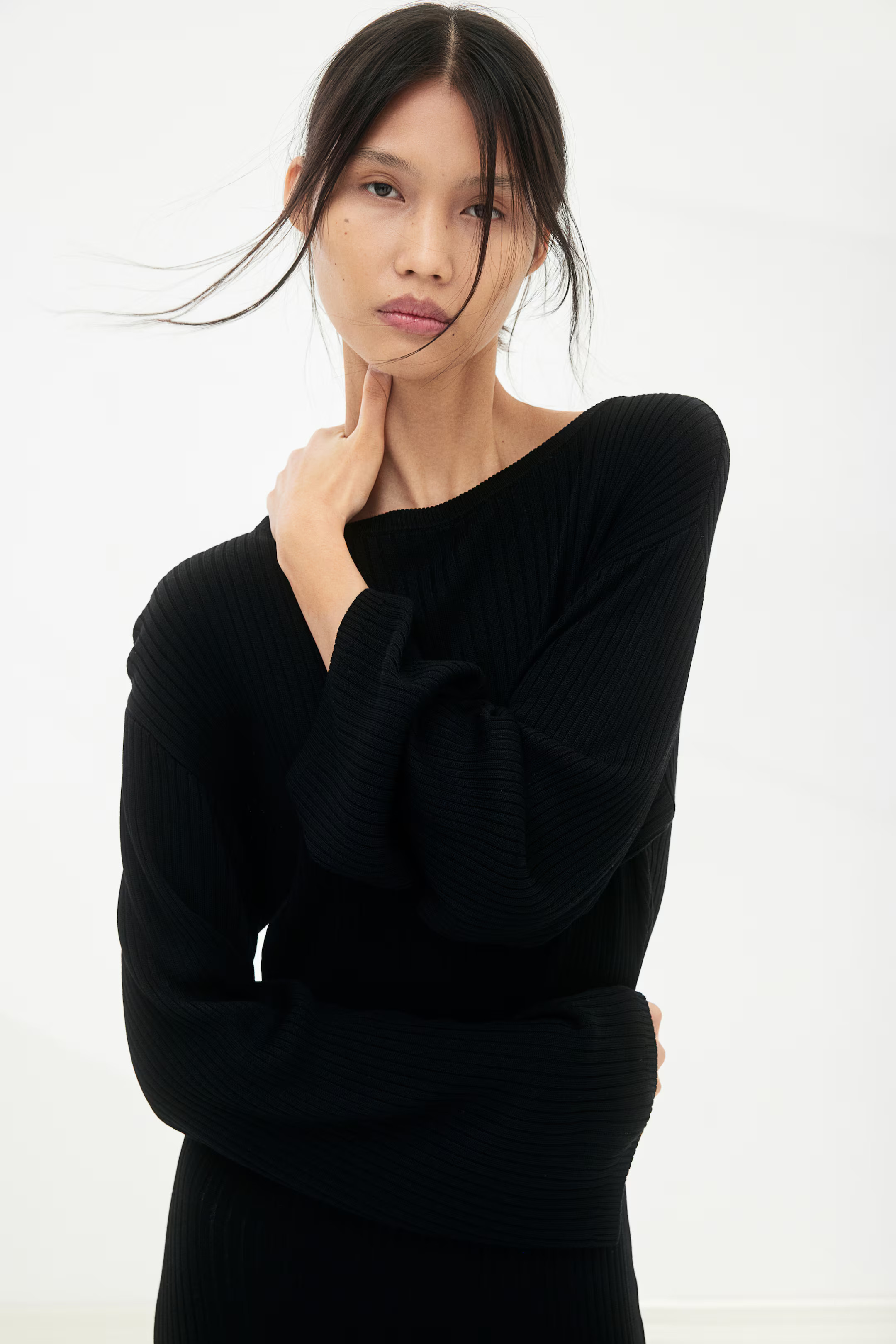 Abito in maglia a coste - Nero - DONNA | H&M IT | H&M (FR, IT, ES, PT, BE)