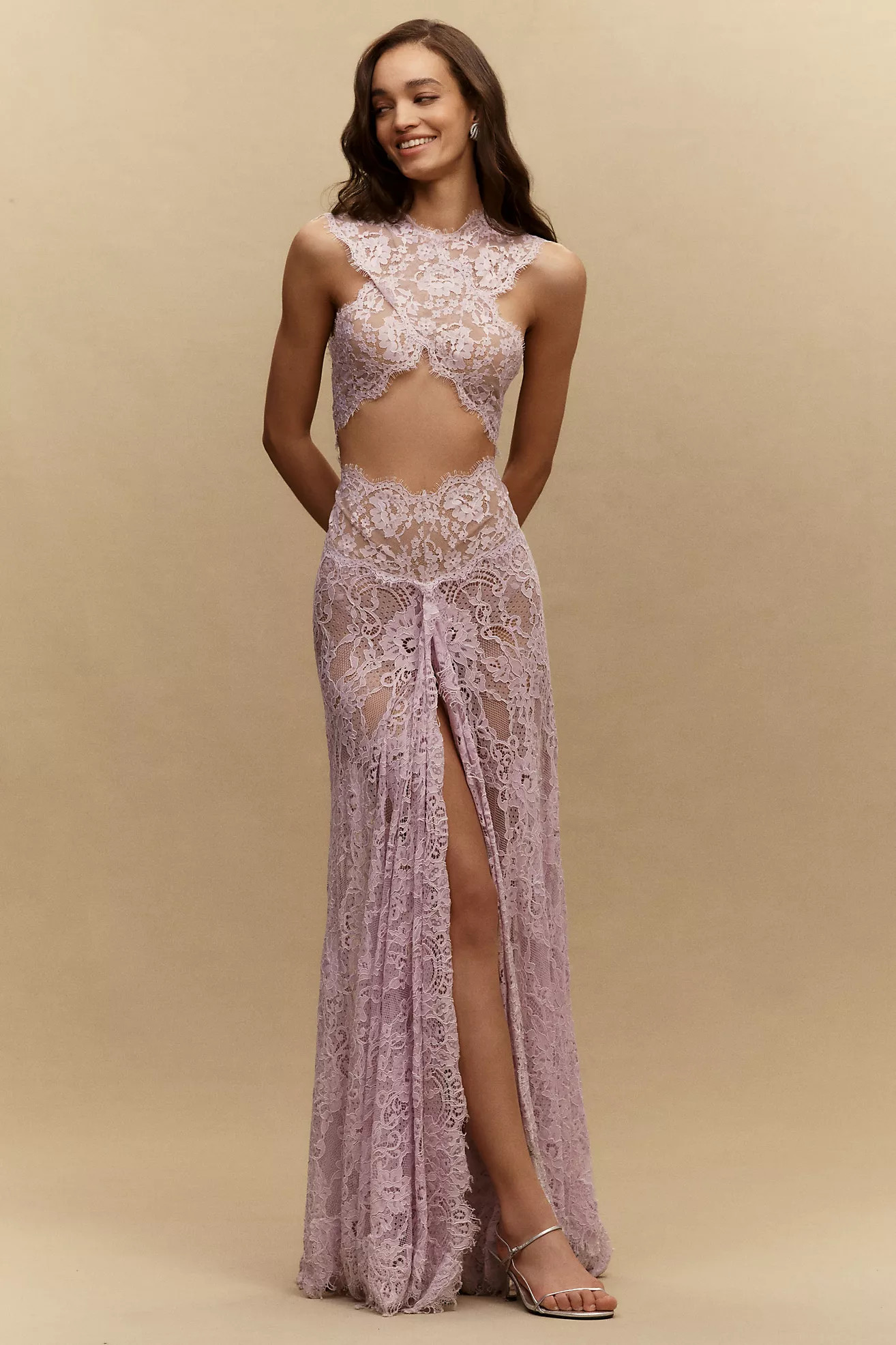 Bronx and Banco Naia Silk Lace Cutout Gown | Anthropologie (US)