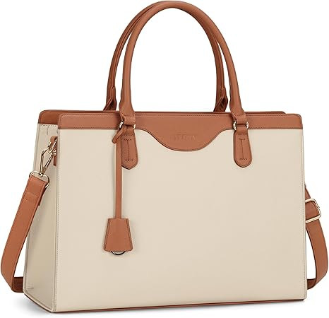 RAINSMORE Laptop Bag for Women 15.6 Inch Waterproof Leather Computer Tote Bag Professional Busine... | Amazon (US)