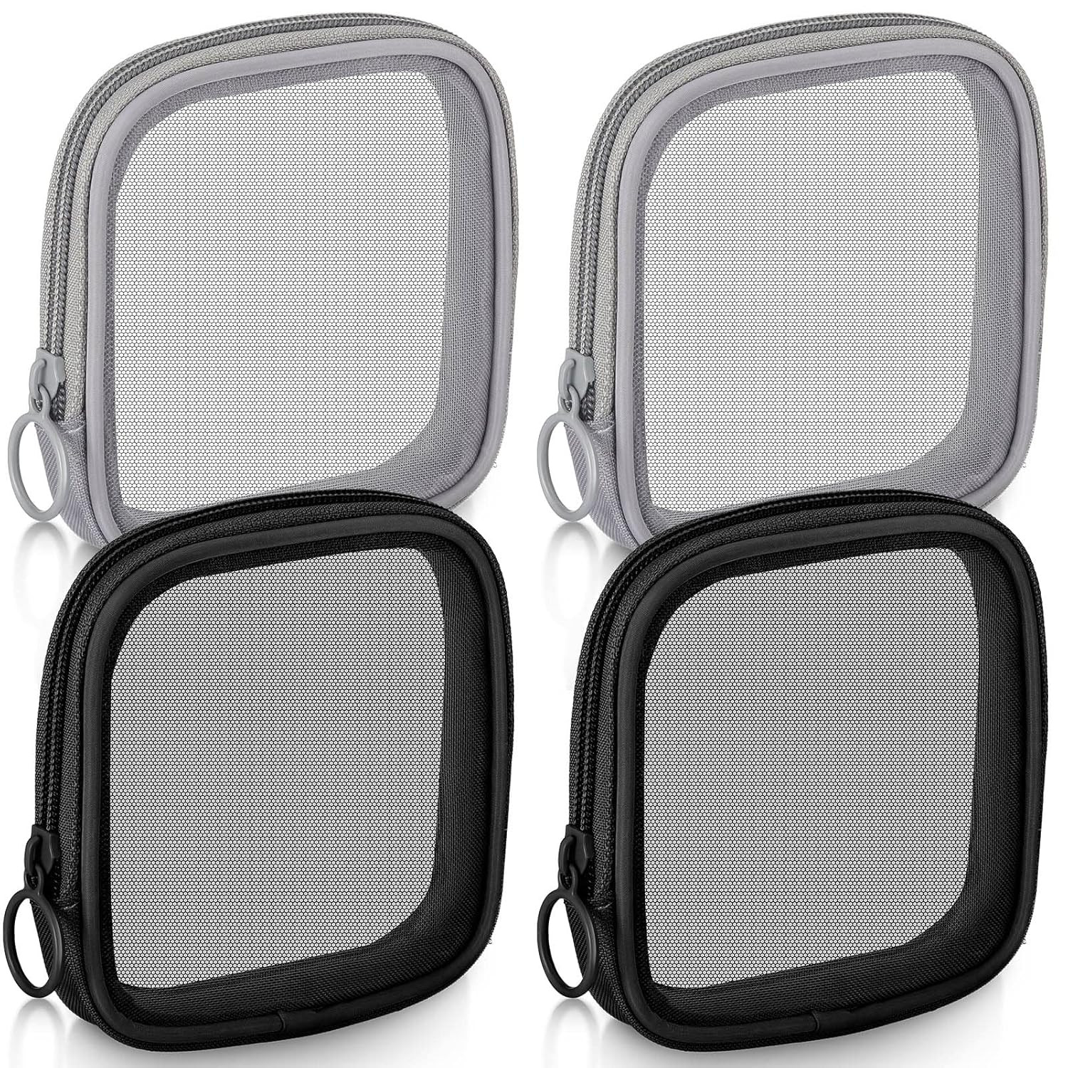 Weewooday 4 Pcs Mesh Makeup Bag Mesh Cosmetic Bag Travel Toiletry Pouch with Zipper Mini Makeup C... | Amazon (US)
