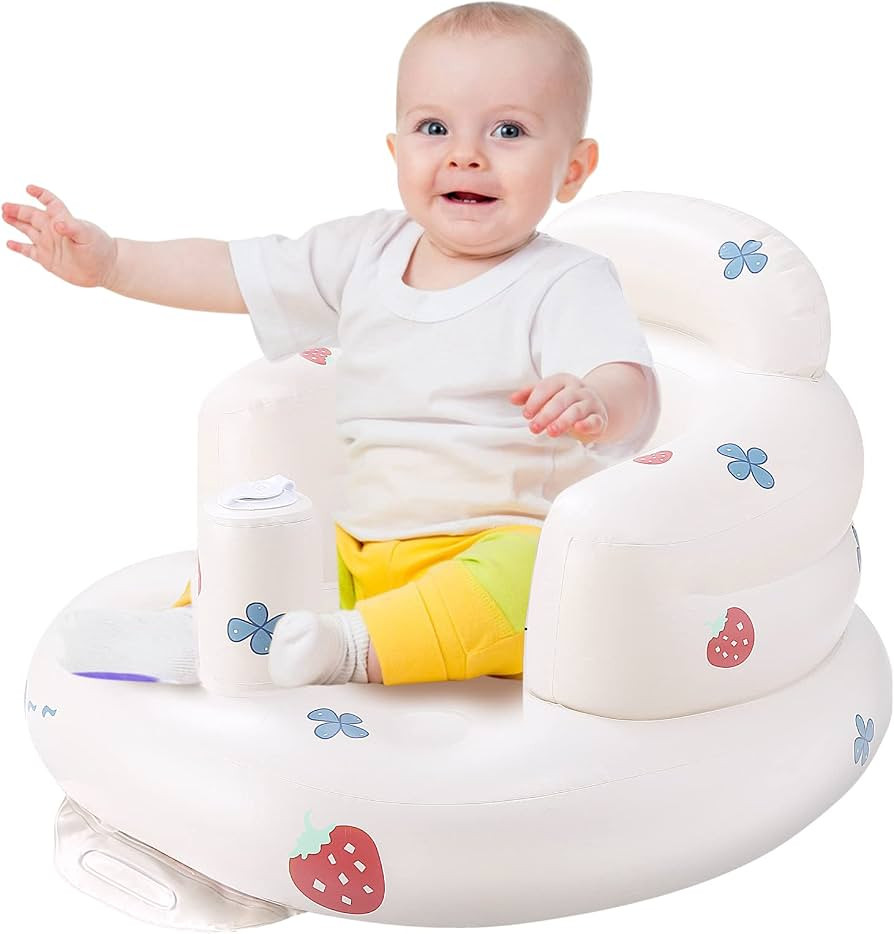 Baby Seats for Sitting up, Portable Summer Beach Chair, Infant Back Support Sofa,Inflatable Floor... | Amazon (US)