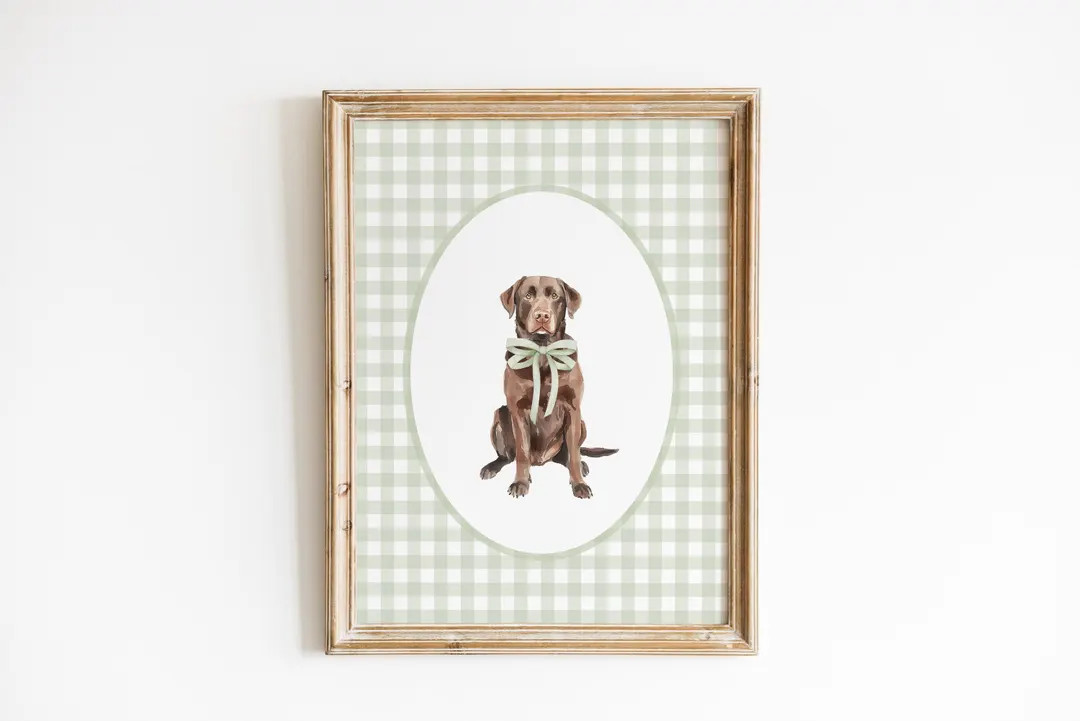 Chocolate Labrador Retriever Nursery Decor, Watercolor Lab Dog Nursery Print, Baby Boy Nursery, S... | Etsy (US)