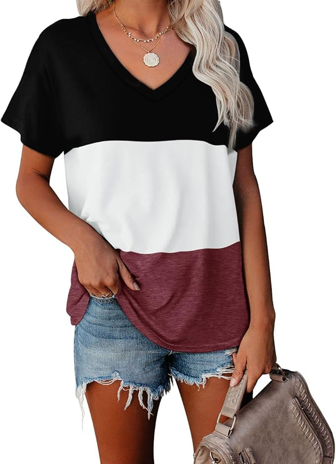 Amazon.com: WEESO Sweaters for Women Long Sleeve Color Block Casual Round Neck Cute Tunic Tops : ... | Amazon (US)