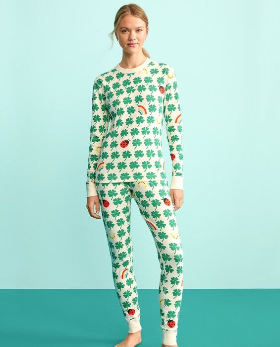 Over The Rainbow St. Patrick's Day Long John Pajama Set in 100% Organic Combed Cotton - Size Adult M by Hanna Andersson | Hanna Andersson