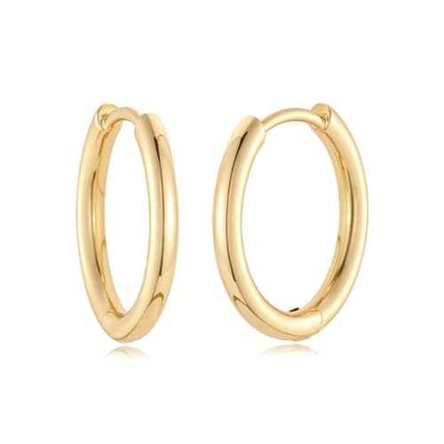 MYEARS Women Earrings Gold Huggie Hoop 14K Small Simple Hypoallergenic Everyday Jewelry 2 | Amazon (US)
