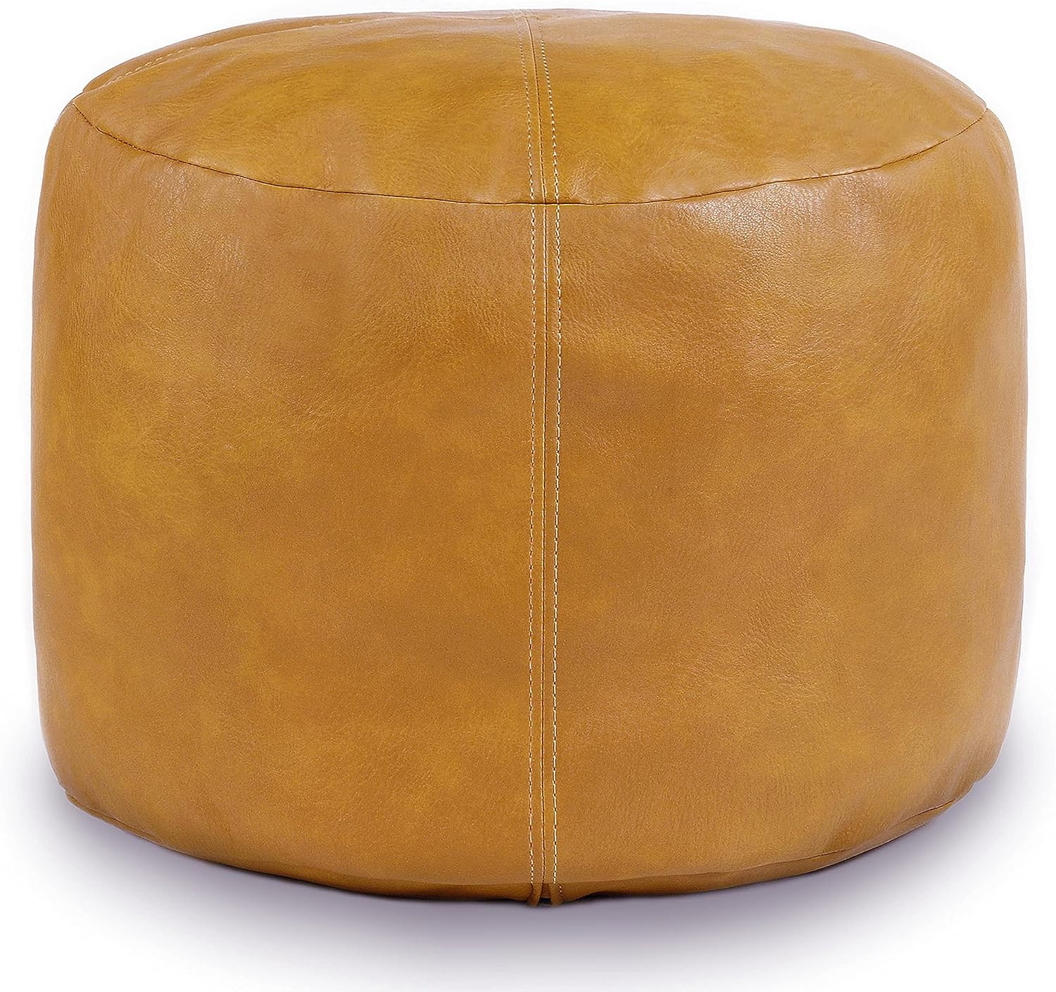 Unstuffed Faux Leather Pouf Cover, Handmade Footstool Ottoman Storage Solution, Floor Footrest Cu... | Amazon (US)