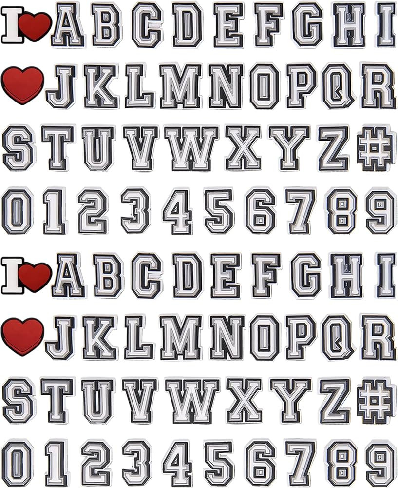 74+4 Pack Letter Charms for Clog Sandals Shoe Decoration 0-9# Number, Alphabet ABC-Z Characters, ... | Amazon (US)