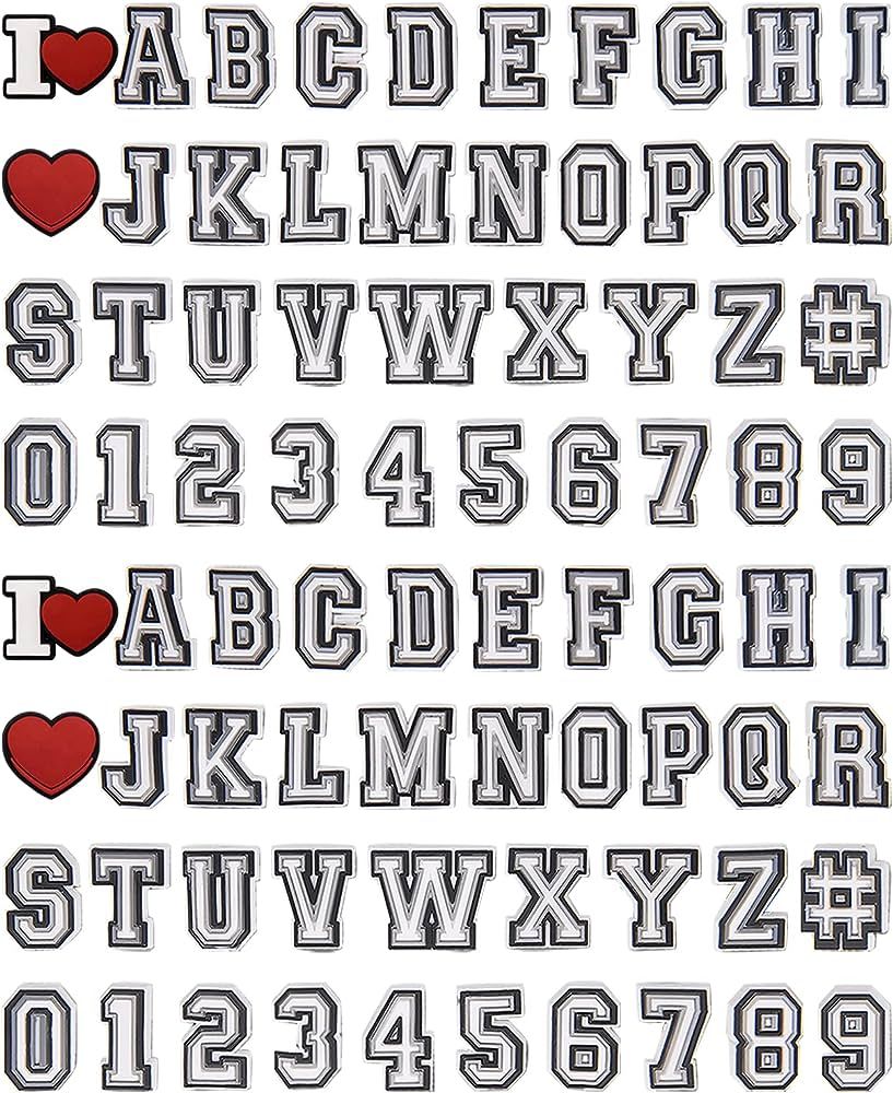 74+4 Pack Letter Charms for Clog Sandals Shoe Decoration 0-9# Number, Alphabet ABC-Z Characters, ... | Amazon (US)