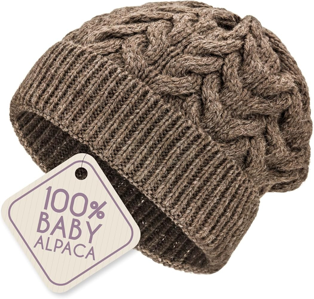 Beanie 100% Pure Baby Alpaca for Men and Women Winter Knitted hat | Amazon (US)