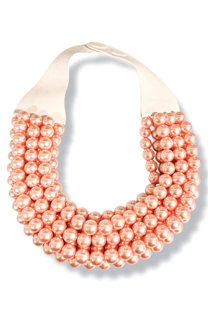 Carla Peach Smooth Bead Statement Necklace | The Willow Tree