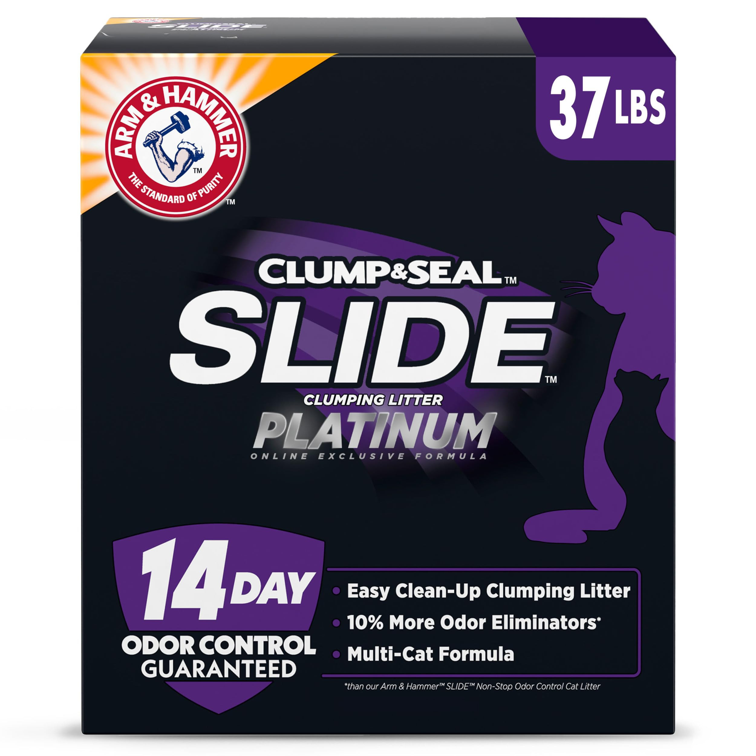 ARM & HAMMER Clump & Seal SLIDE Platinum Multi-Cat Clumping Litter, Easy Clean, Superior Odor Con... | Amazon (US)