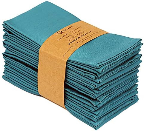 Ruvanti Kitchen Cloth Napkins 12 Pack 18X18 Inch Dinner Napkins Soft & Comfortable Reusable Turqu... | Amazon (US)