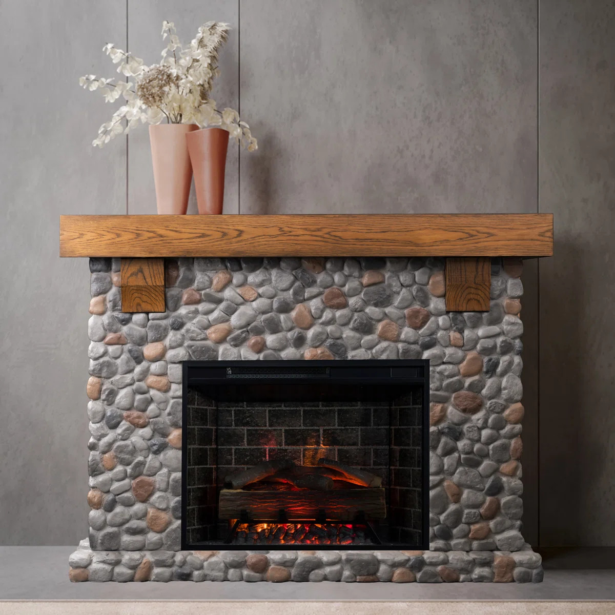 Country Living - Glenbrook Fireplace Mantel Package, 28”, Alexa/WiFi Enabled Fireplace Insert, ... | Wayfair North America