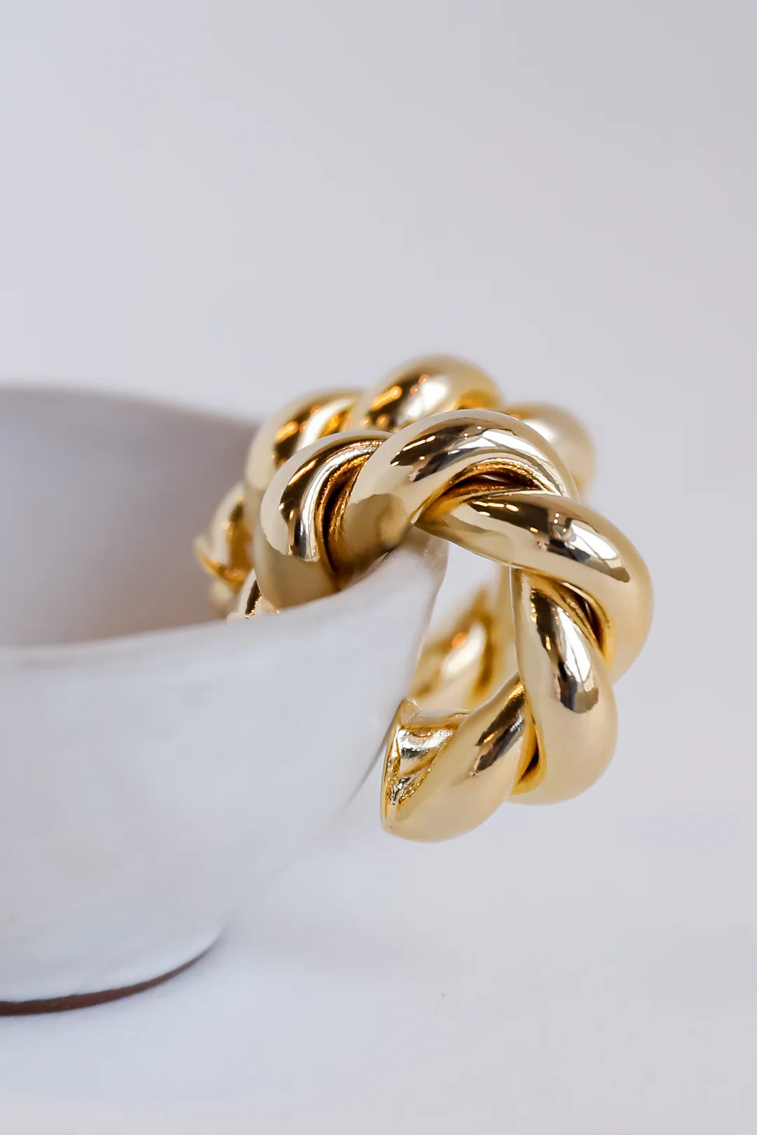 Lilly Gold Twisted Hoop Earrings | Dress Up