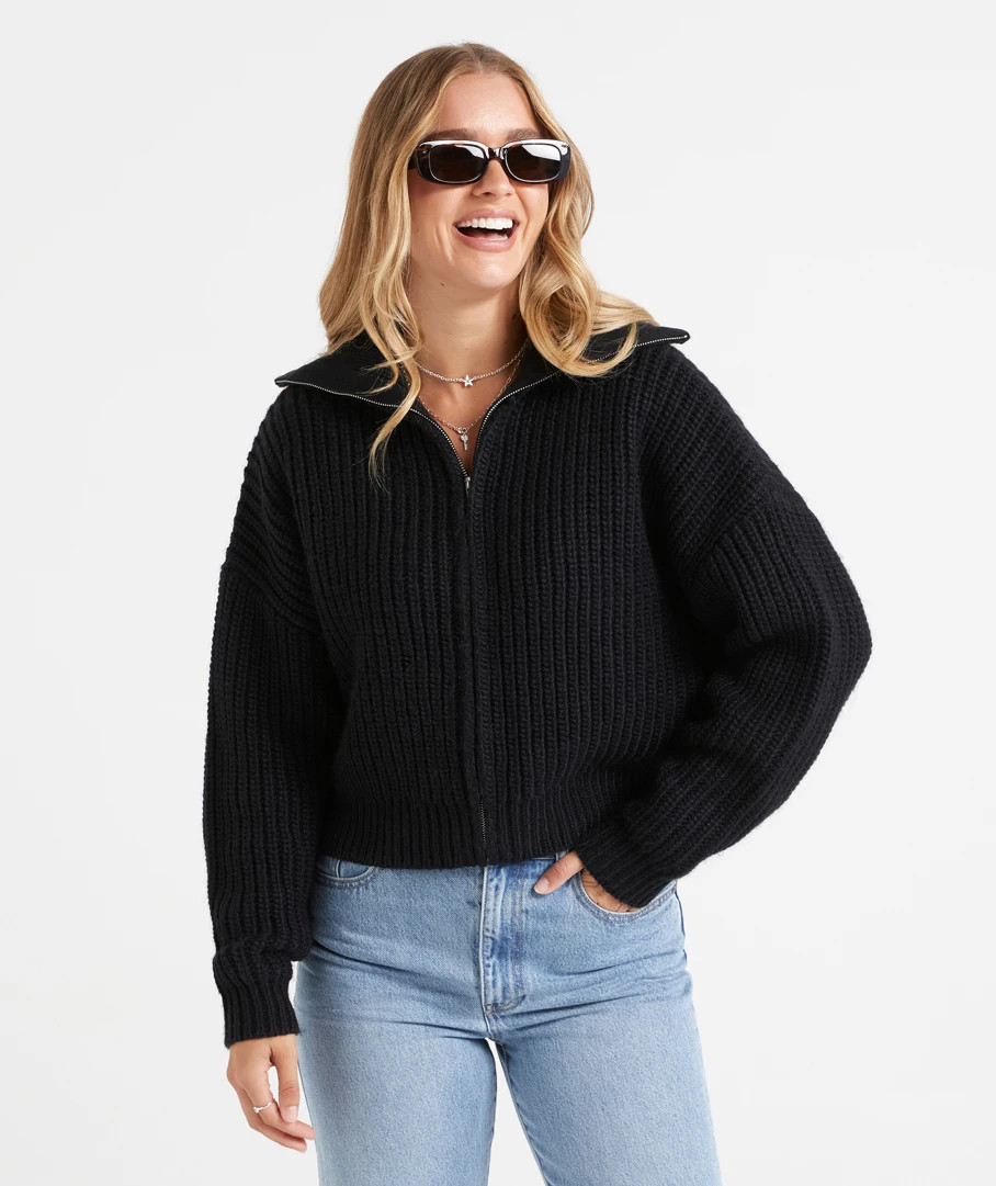 SARAH KNIT BOMBER CARDIGAN | Sportsgirl