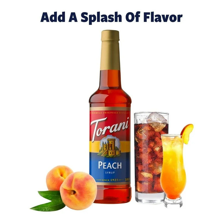 Torani Original Peach Syrup, Authentic Coffeehouse, Tea and Soda Syrup, 25.4 oz | Walmart (US)
