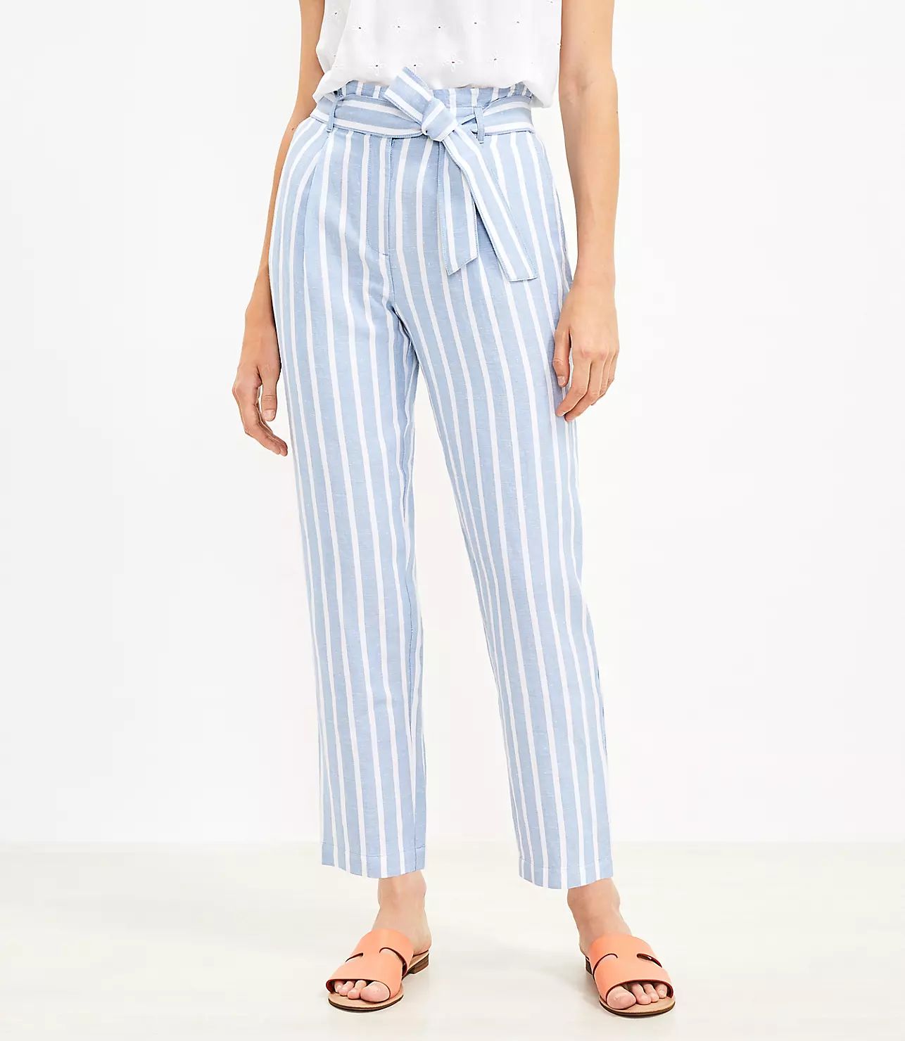 Paperbag Taper Pants in Stripe | LOFT