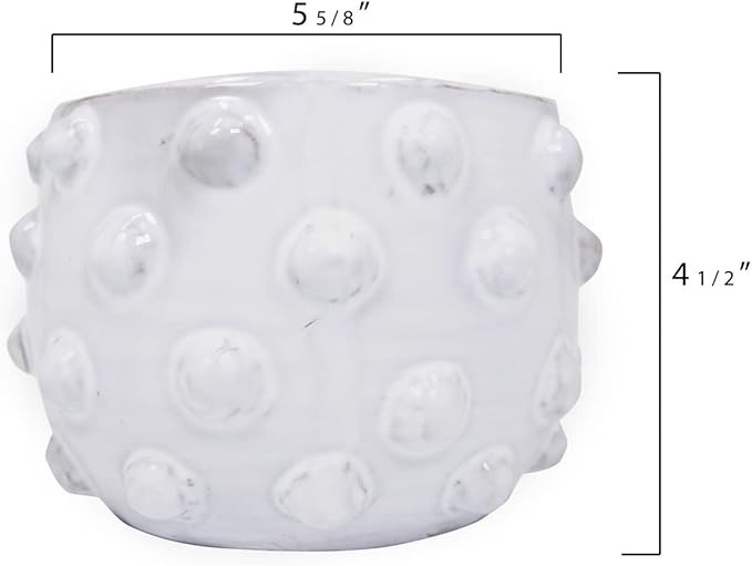 Creative Co-Op White Terracotta Bubbled Design Planter Pot White 6.25 x 4.75 | Amazon (US)