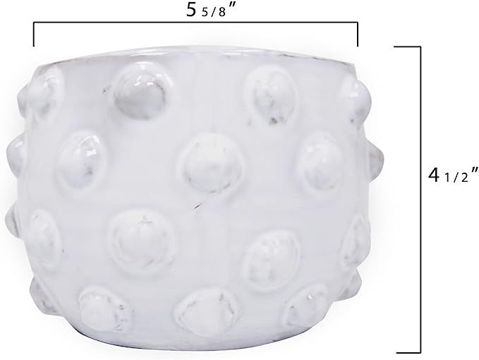 Creative Co-Op White Terracotta Bubbled Design Planter Pot White 6.25 x 4.75 | Amazon (US)
