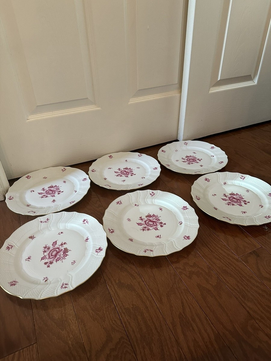 6 Herend Nanking Bouquet Raspberry Dinner Plates. | eBay US