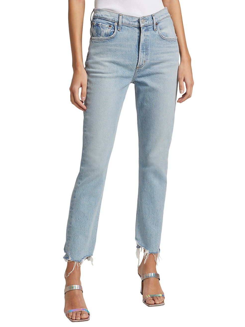 AGOLDE Merrel High-Rise Slim-Straight Jeans | Saks Fifth Avenue