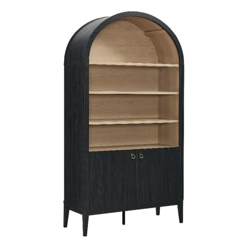 Modway Nolan Tall Arched Storage Display Cabinet in Black - 74 Inch Arch Bookshelf with Open and ... | Amazon (US)