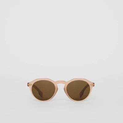 Keyhole Round Frame Sunglasses in Brown - Men | Burberry United States | Burberry (US)