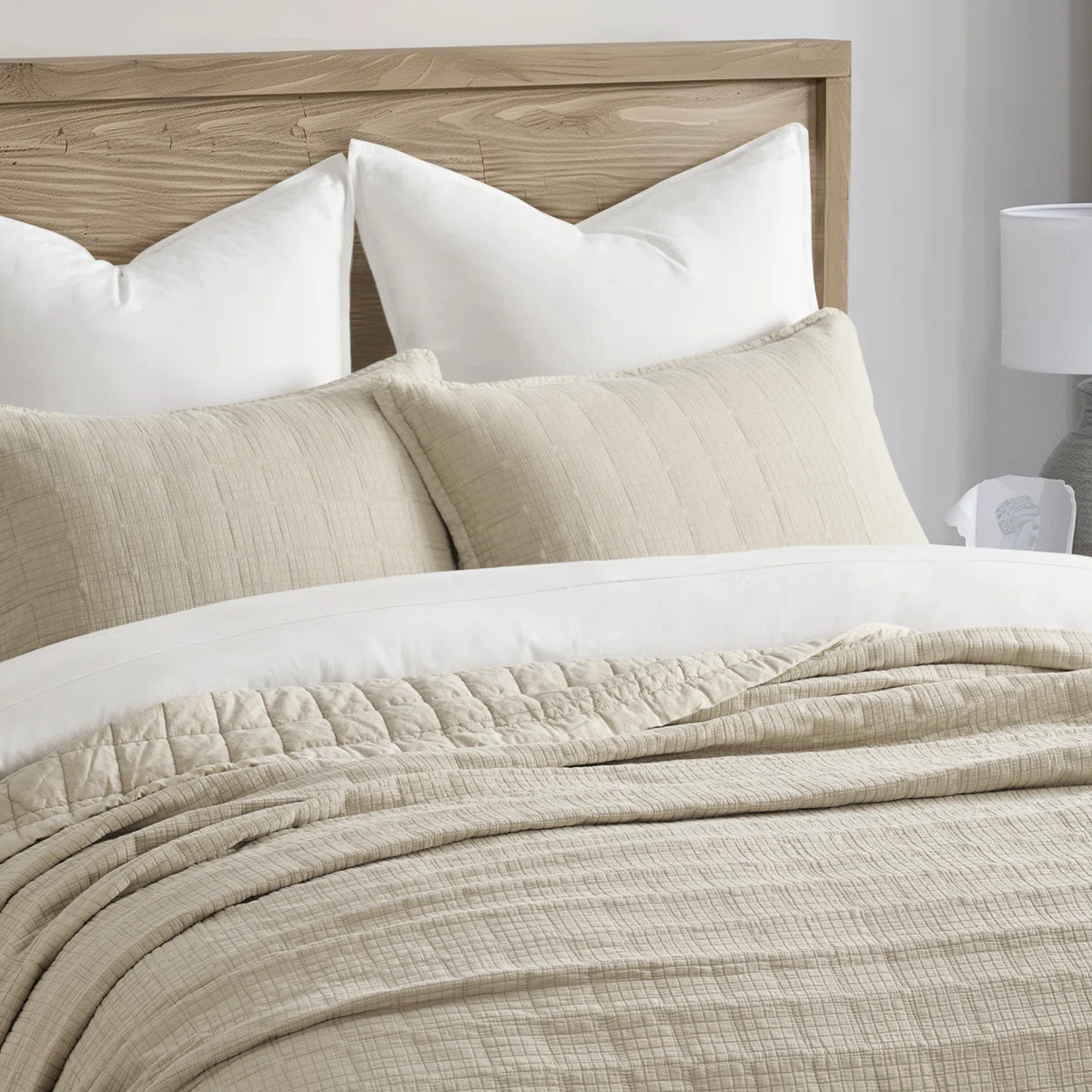 EverGrace Stonewashed Crinkle Cotton Box Stitch Quilt Set & Reviews | Wayfair | Wayfair North America