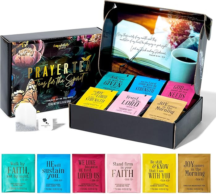 Thoughtfully Gourmet, Tea Affirmations Christian Prayer Gift Set, Includes 6 Flavors of Tea with ... | Amazon (US)