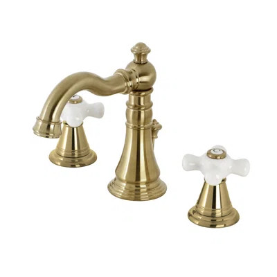 Kingston Brass American Classic Two-Handle 3-Hole Deck Mount Widespread Bathroom Faucet with Pop-... | Wayfair North America