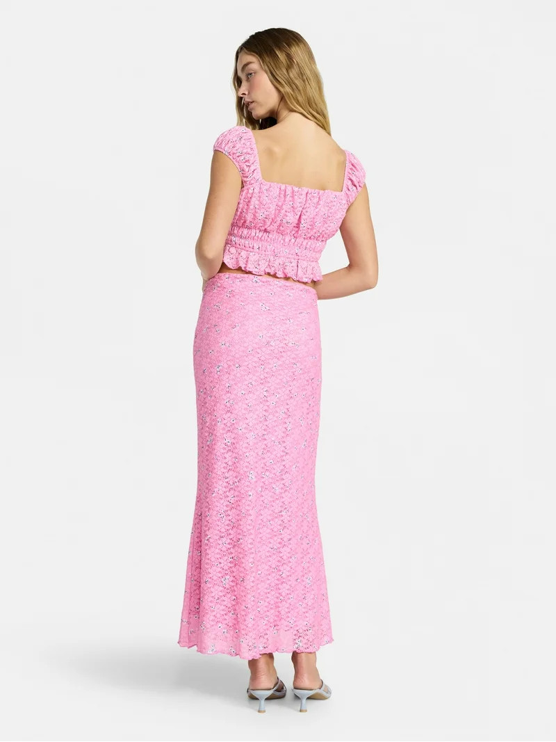 No Boundaries Printed Ruffle Tank and Skirt, 2-Piece Set, Women's | Walmart (US)