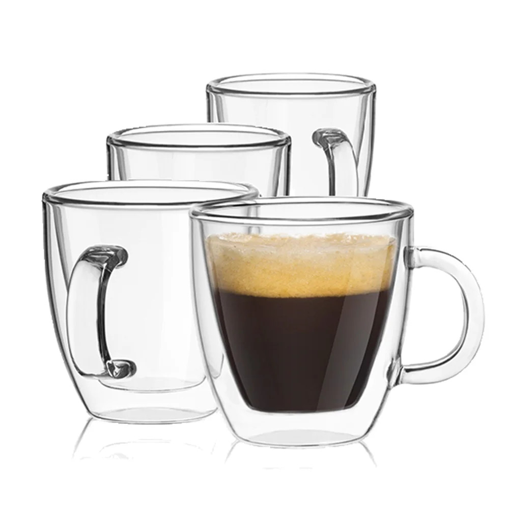 JoyJolt Savor Double Wall Insulated Espresso Coffee Glass - Set of 4 - 5.4 oz - Walmart.com | Walmart (US)