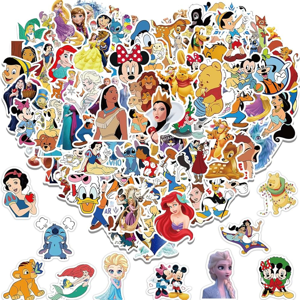 Disney Stickers 100PCS Asverbet Kids Stickers Pack Princess Stickers Cute Stickers for Kids Teens... | Amazon (US)