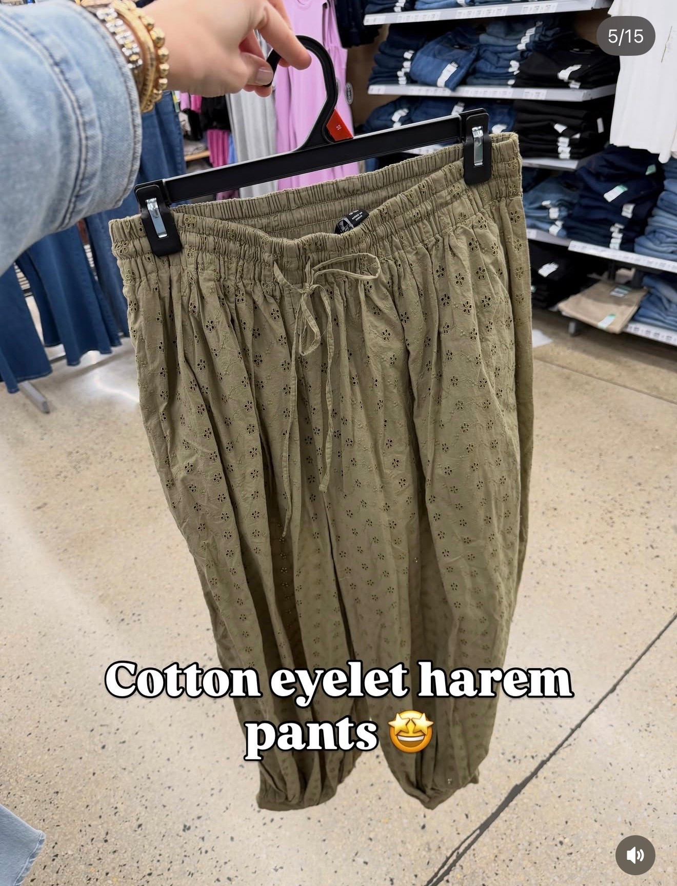Cotton eyelet harem pants, not for everyone but they’re definitely giving high fashion! #walmartfashion