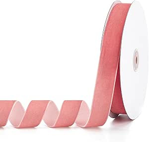 Pieaary Rose Gold Velvet Ribbon 1" x 20Yd,Great for Gift Wrapping,Hair Bows Making, Wreaths,Weddi... | Amazon (US)