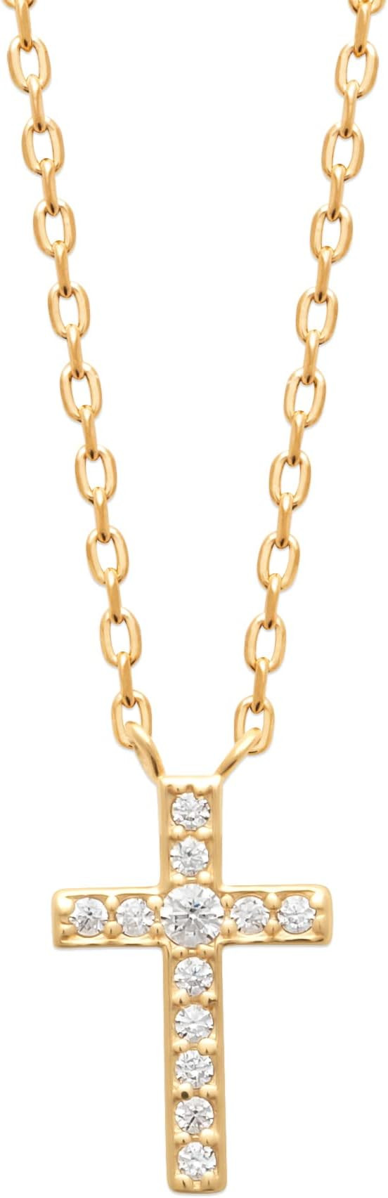 Mystigold Cross Necklace for women in 18K Gold Plated or 925 Sterling Silver Plated Rhodium Neckl... | Amazon (US)