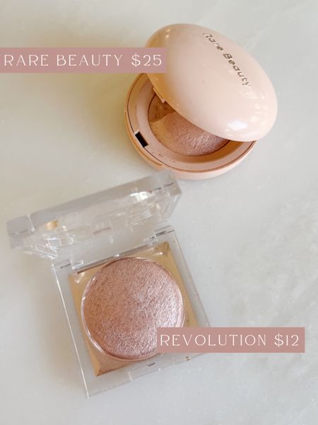 Head to my IG stories to see these two highlighters side by side! Rare Beauty $25 next to Revolution $12! So similar! #drugstorebeauty 

#LTKsalealert #LTKover40 #LTKbeauty
