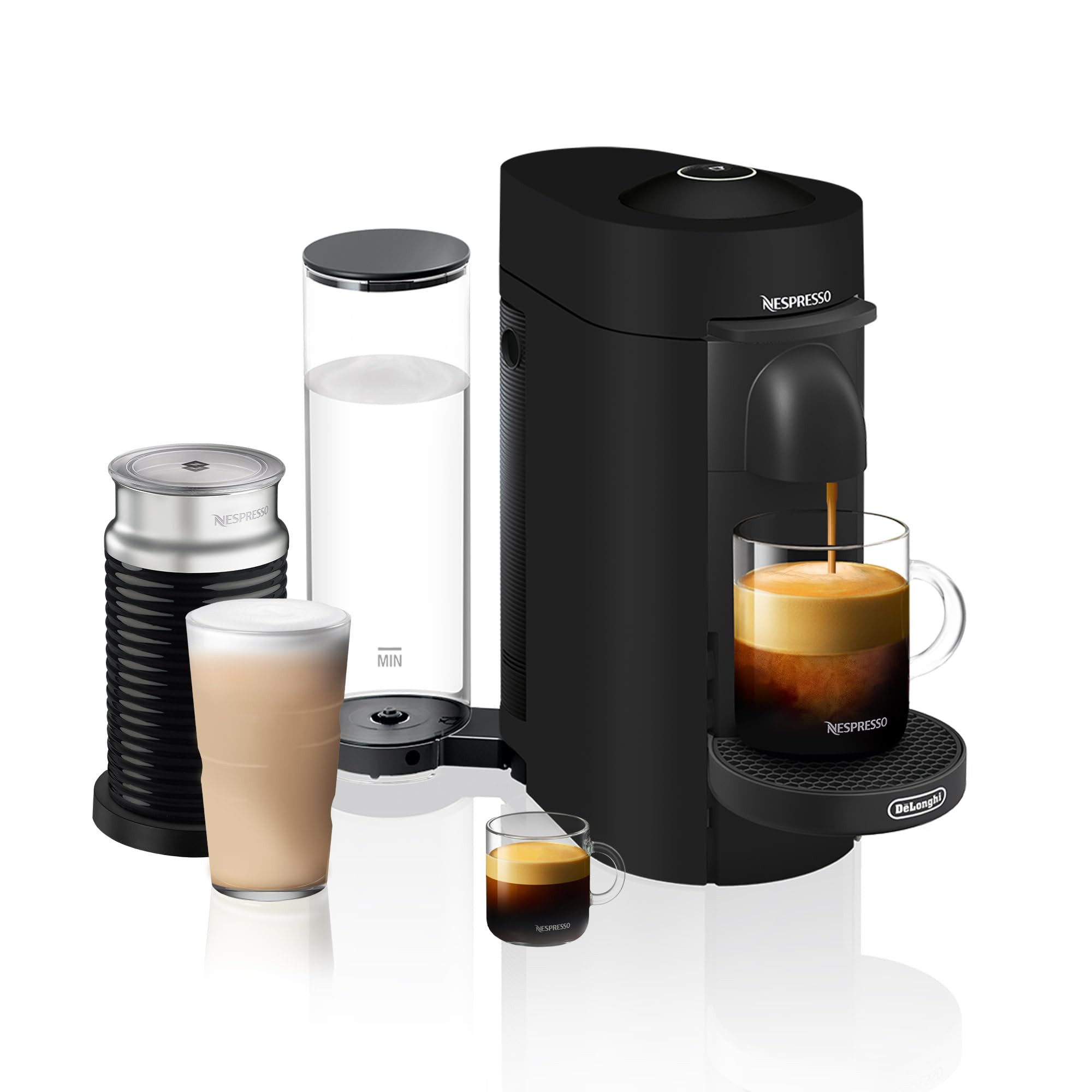 Nespresso VertuoPlus Coffee and Espresso Machine by De'Longhi with Milk Frother, Ink Black | Amazon (US)