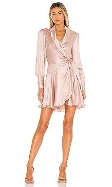 Zimmermann Silk Wrap Mini Dress in Petal from Revolve.com | Revolve Clothing (Global)