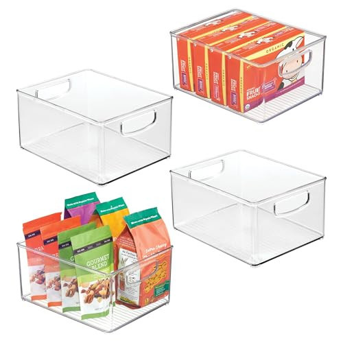 iDesign Stackable Storage Bin - Organize Pantry, Fridge, or Freezer, Set of 4, Clear, Made in USA | Amazon (US)