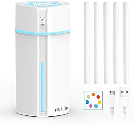 multifun Mini USB Humidifier, Portable Humidifier with Multi-Colour LED Lights, Small Humidifier ... | Amazon (US)