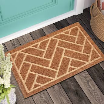 Style Selections 1-1/2-ft x 2-1/2-ft Natural Indoor Door Mat | Lowe's